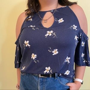 american eagle off the shoulder, keyhole blouse!